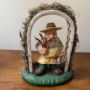David Frykman “The Gardener” Garden Gnome Figurine with Arch